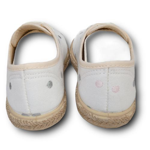 Vulpeques Zapatilla Lona Niña 1000-R BLANCO-LUNARES CORDONETS - Imagen 4