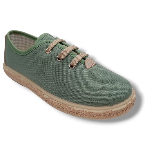 Vulpeques Zapatilla Lino Niño 1000-PS VERDE CORDONETS