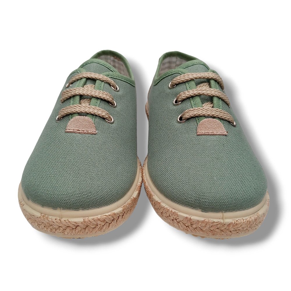 Vulpeques Zapatilla Lino Niño 1000-PS VERDE CORDONETS - Imagen 4