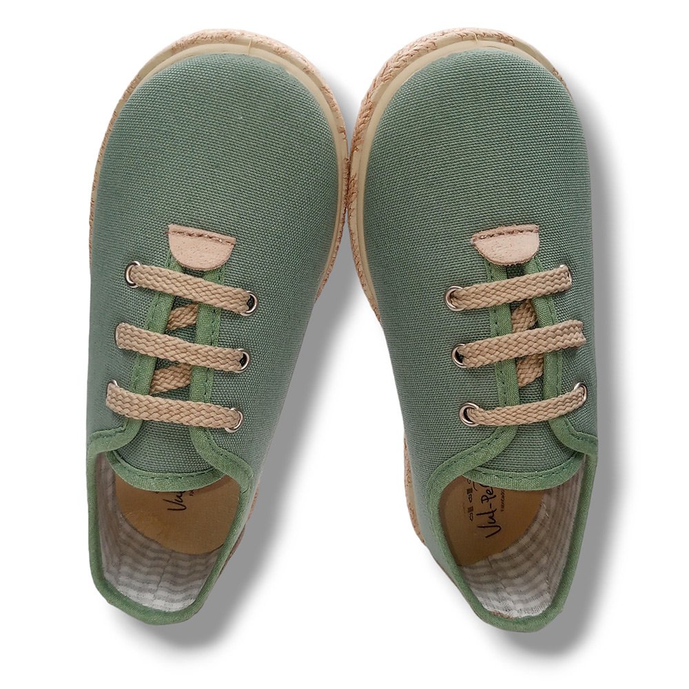 Vulpeques Zapatilla Lino Niño 1000-PS VERDE CORDONETS - Imagen 6