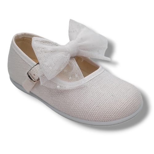 Vulpeques Merceditas Lino Niña 254-LC/7 BLANCO CORDONETS