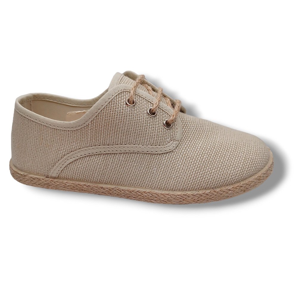 Batilas Zapatilla Blucher Lino Niño 40331 TAUPE CORDONETS - Imagen 2