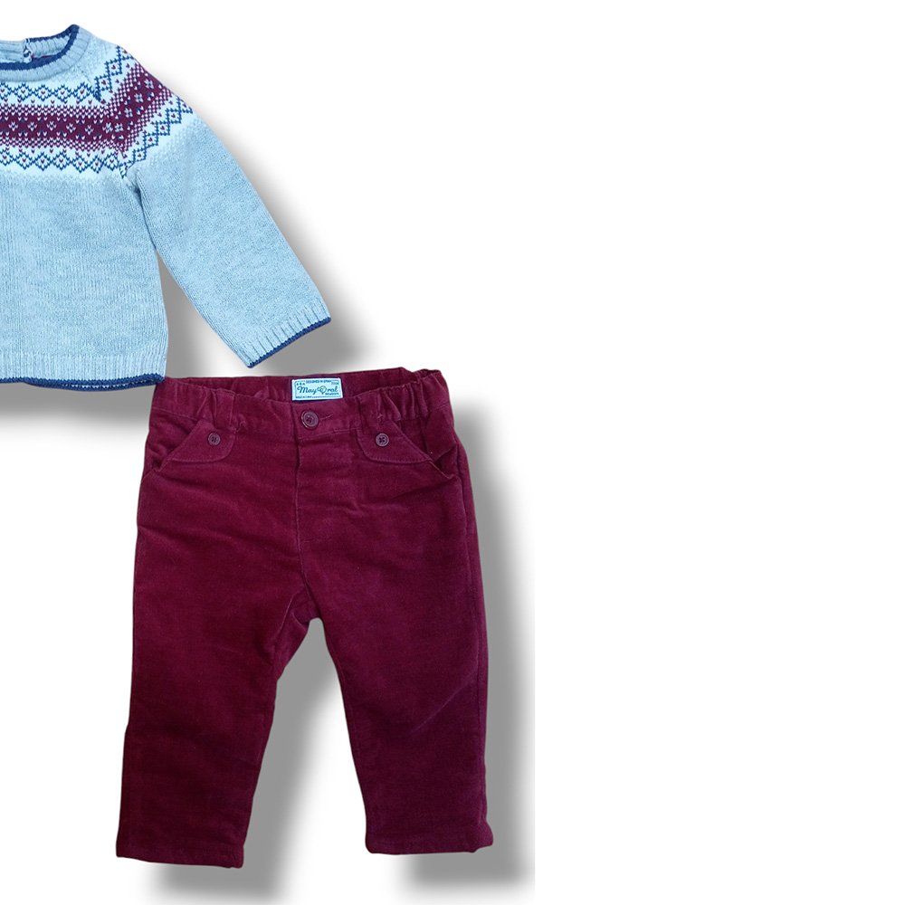 Mayoral Conjunto Pack de bebé Niño 2598 GRIS-GRANATE CORDONETS - Imagen 3