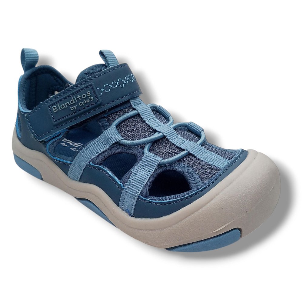 Blanditos by Crio's Sandalia Cerrada Barefoot OLIMPO AZUL25V Niño CORDONETS